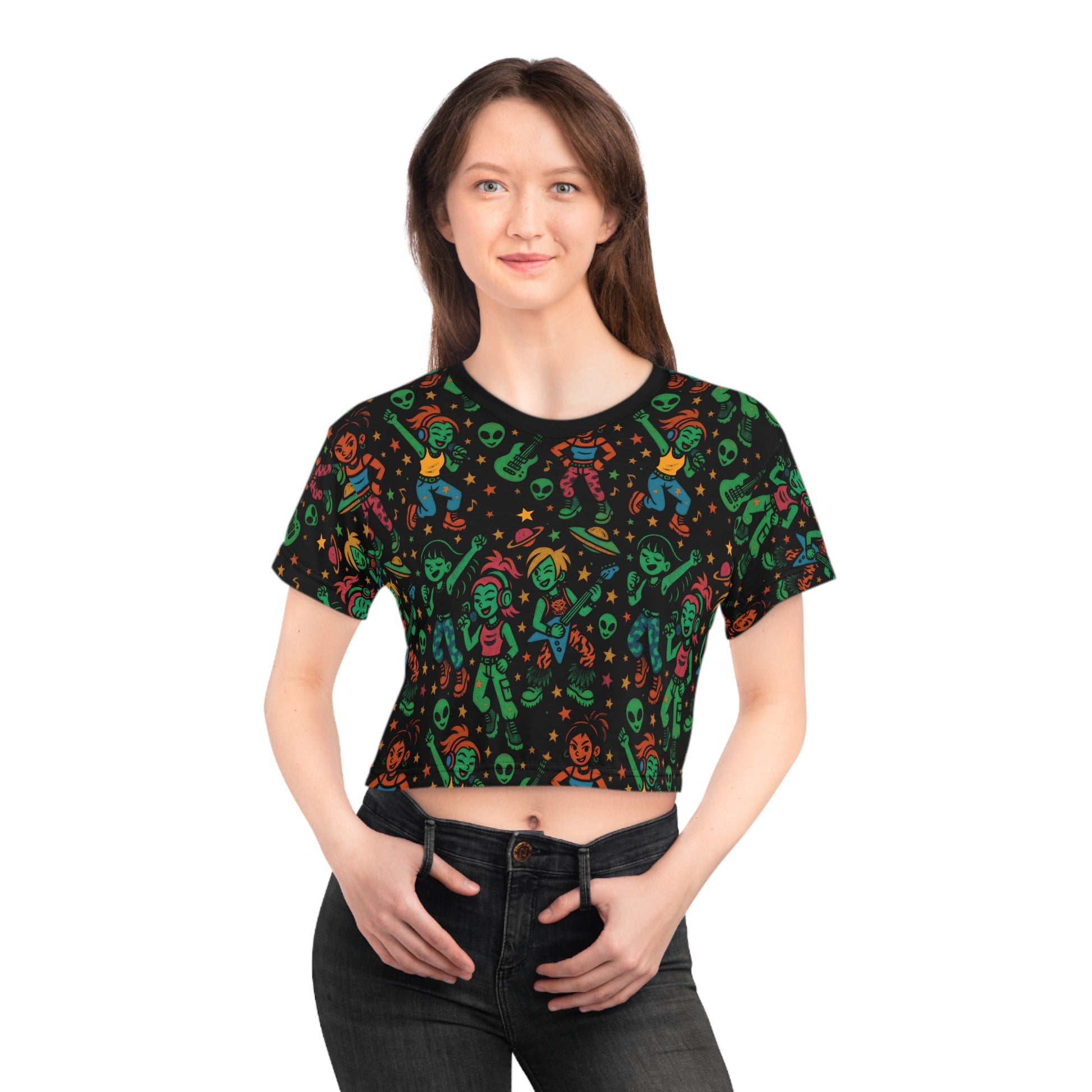Alien Abduction Karaoke Crop Tee