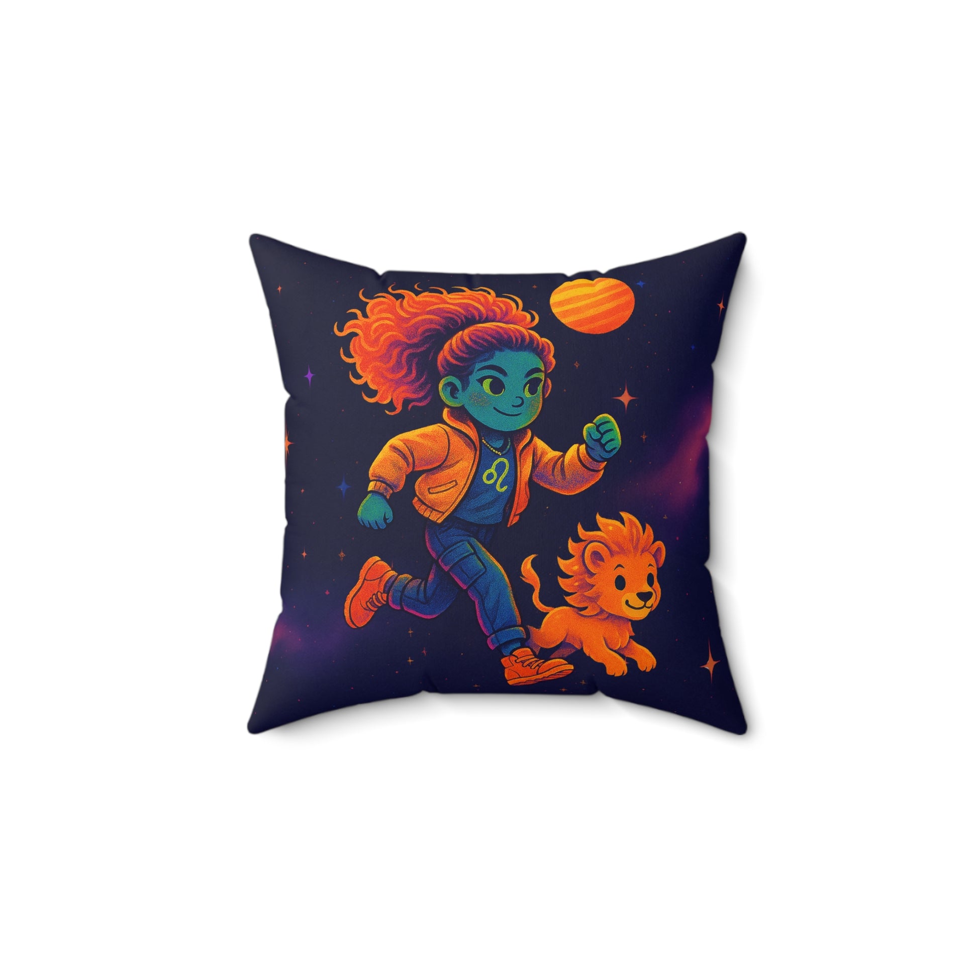 Zodiac Girls: Leo Sign Pillow - Zodiac Sign Horoscope Character Design Pillow