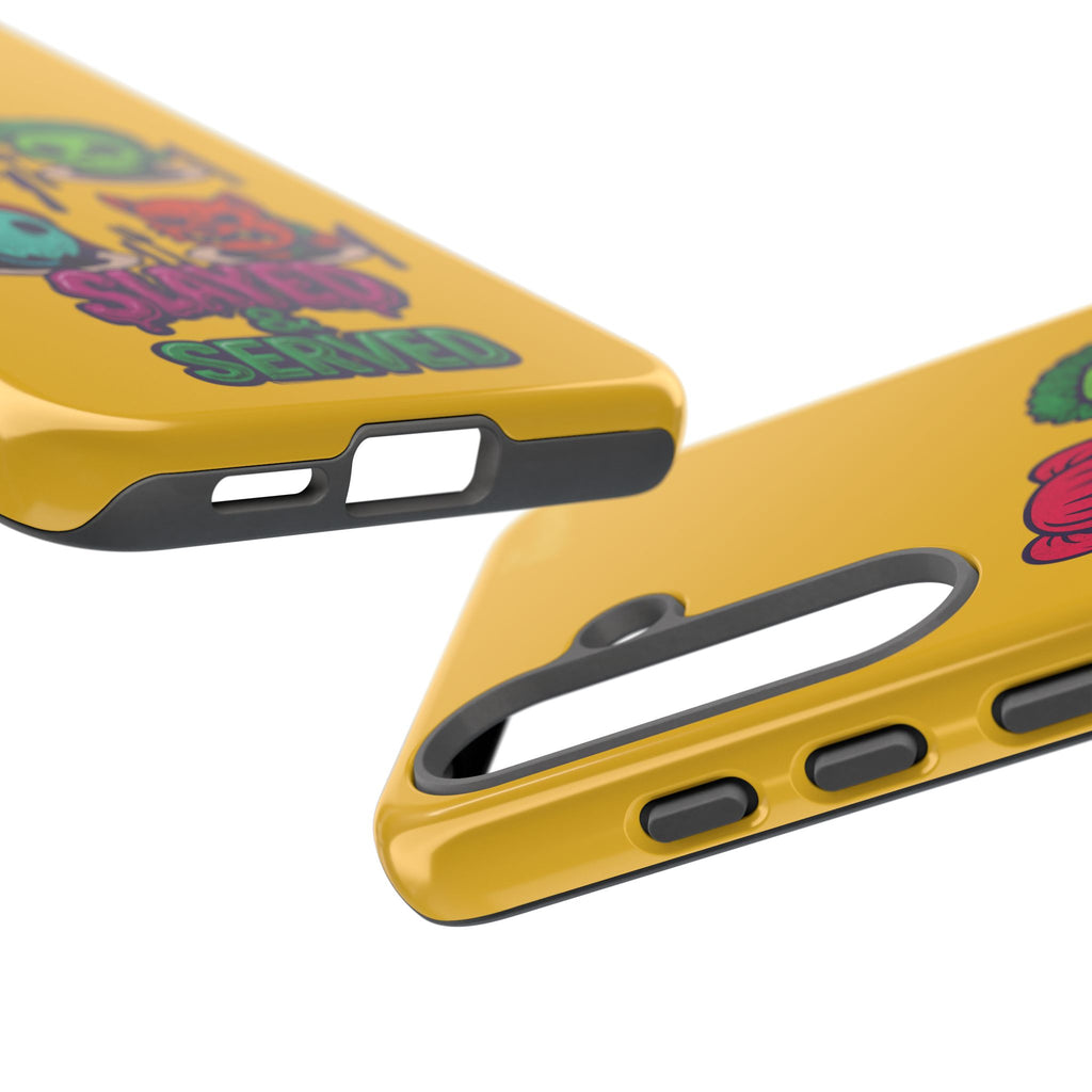 Slayed & Served Phone Case - Creepy Cute Masked Kids Neon Kawaii Horror Cover for iPhone and Samsung
