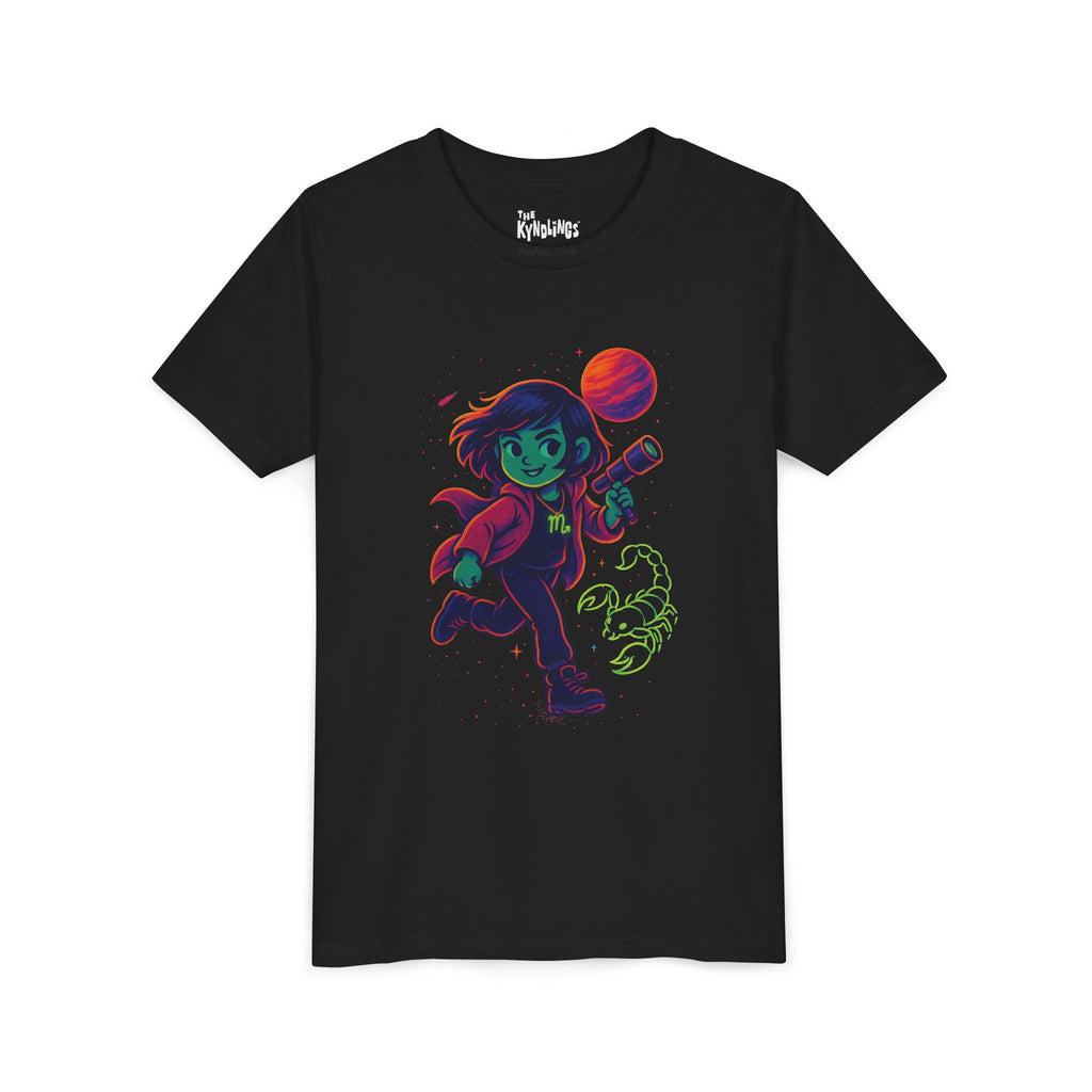 Scorpio Zodiac Girl Youth T-Shirt | Astrology Gift for Kids | Cute Zodiac Sign Tee