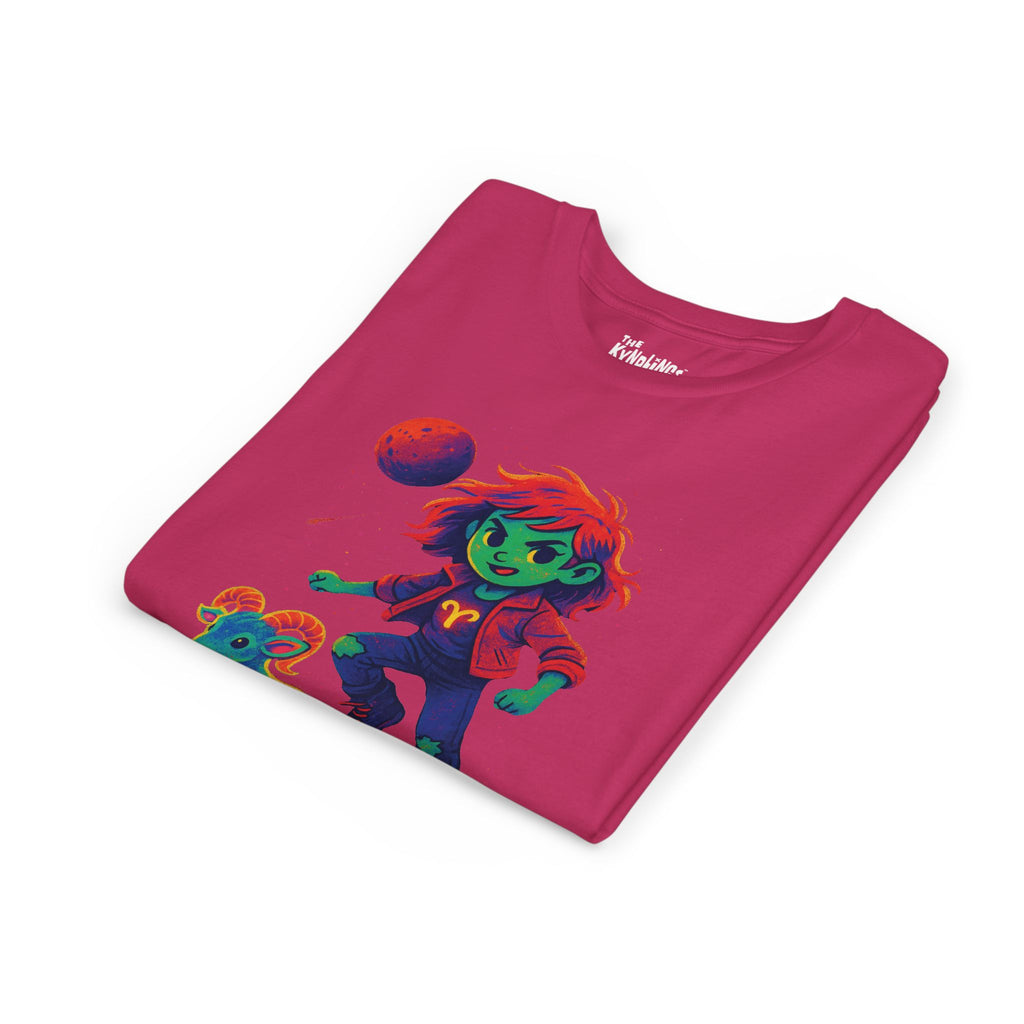 Aries Zodiac Girl Youth T-Shirt | Astrology Gift for Kids | Cute Zodiac Sign Tee