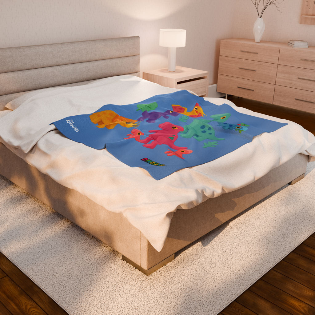 DYNOSAWR Velveteen Plush Blanket – 3 Sizes and Colors