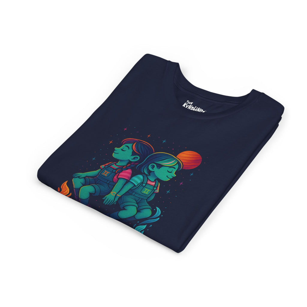 Gemini Zodiac Girl Youth T-Shirt | Astrology Gift for Kids | Cute Zodiac Sign Tee