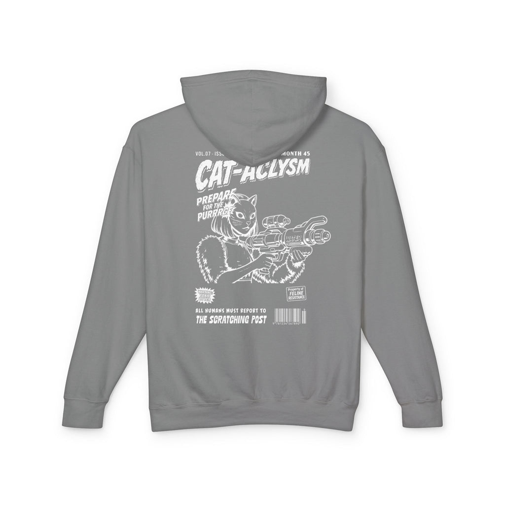 CAT-ACLYSM Hoodie - Comic Zine Style Retro Graphic Unisex Lightweight Hooded Sweatshirt