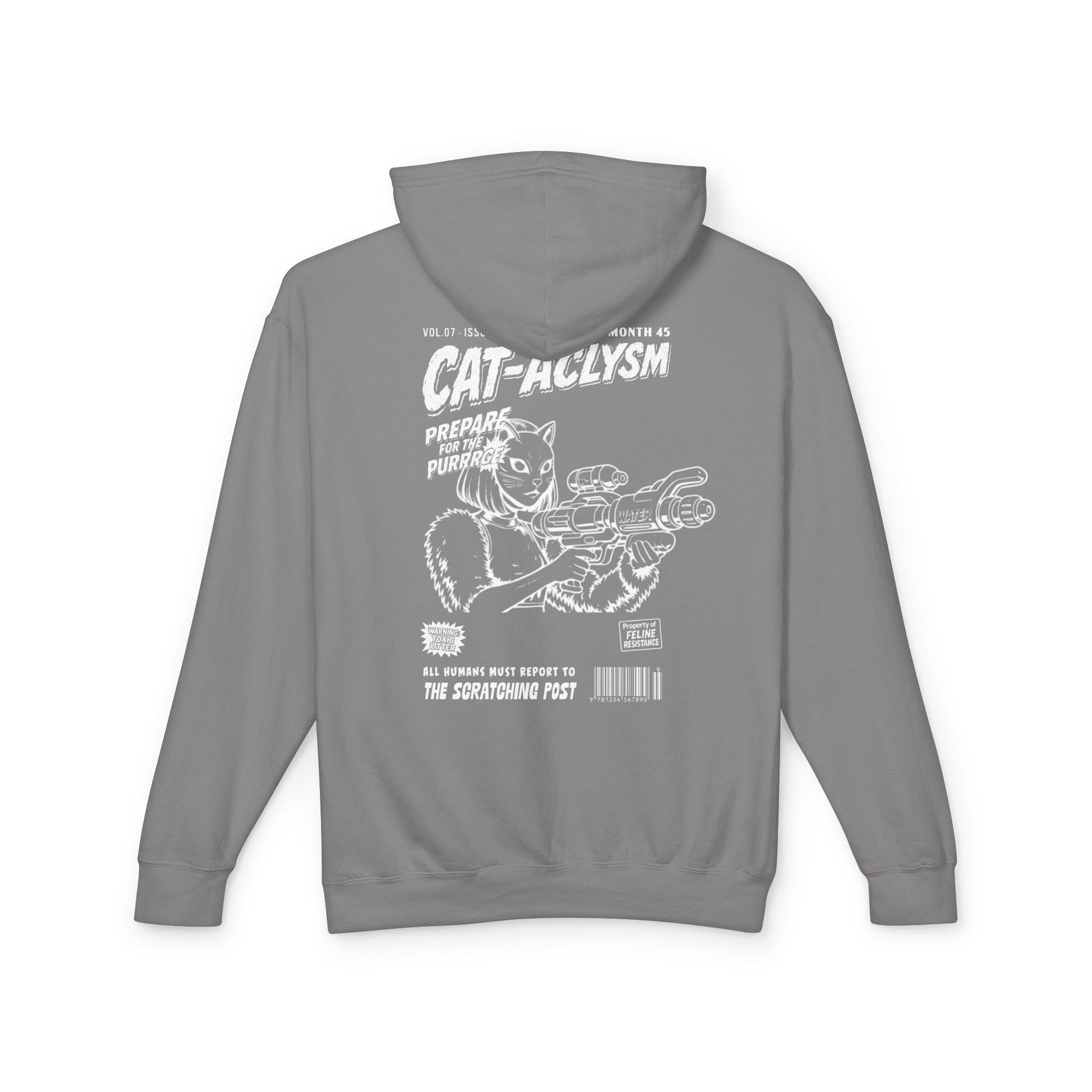 CAT-ACLYSM Hoodie - Comic Zine Style Retro Graphic Unisex Lightweight Hooded Sweatshirt
