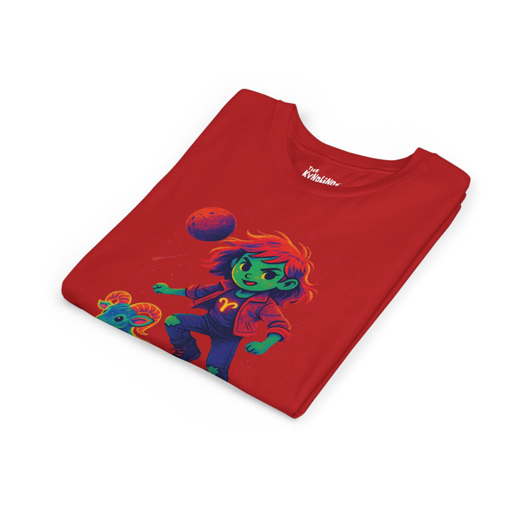 Aries Zodiac Girl Youth T-Shirt | Astrology Gift for Kids | Cute Zodiac Sign Tee