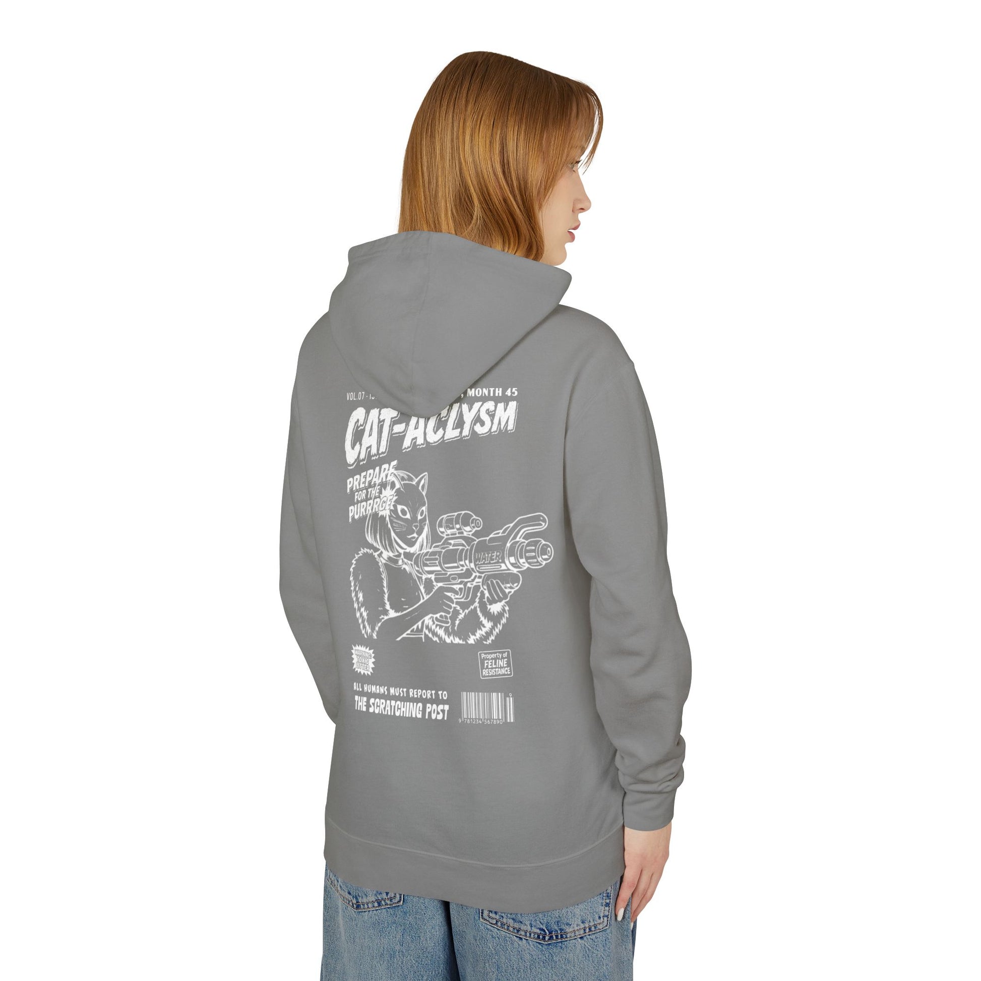 CAT-ACLYSM Hoodie - Comic Zine Style Retro Graphic Unisex Lightweight Hooded Sweatshirt