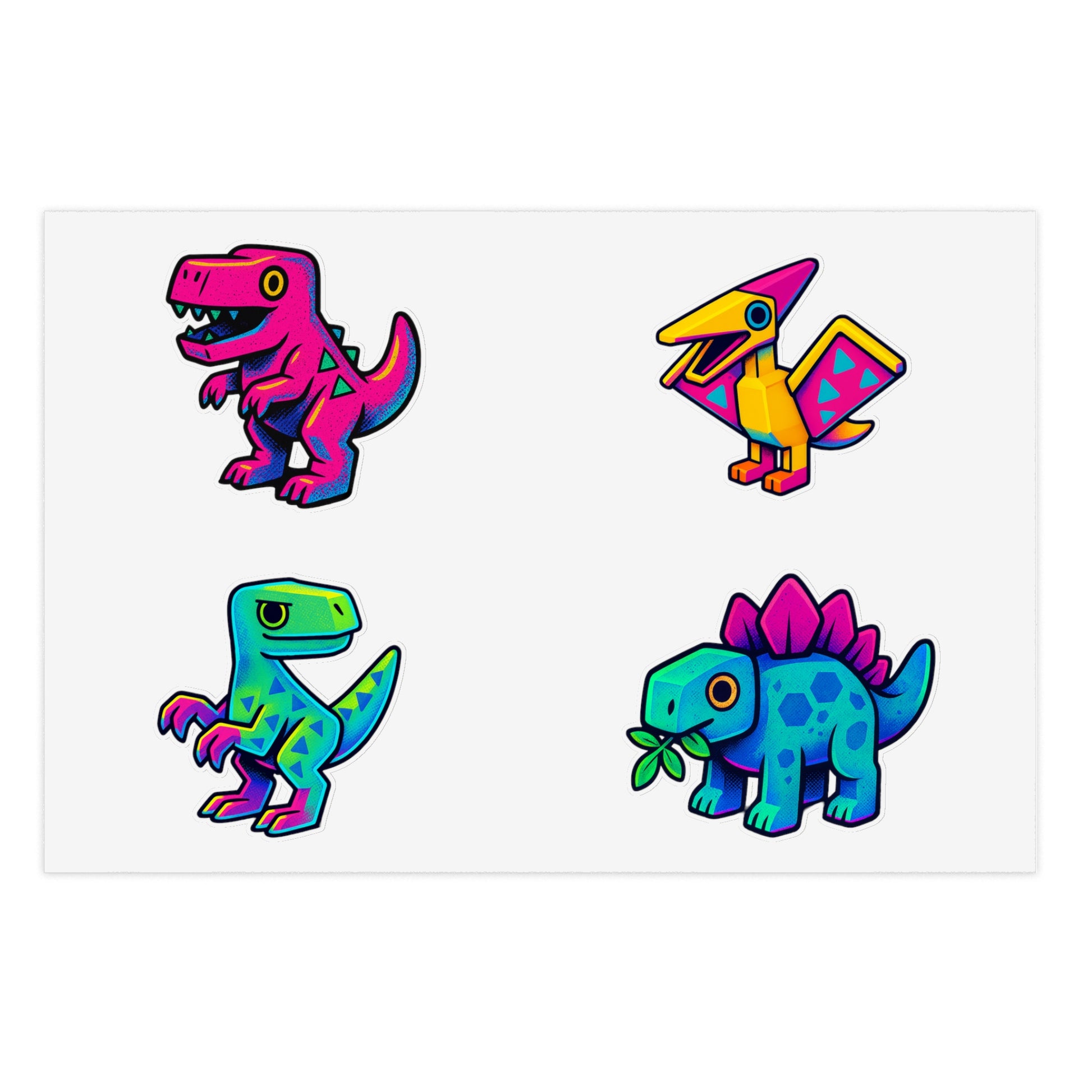 Vibrant Dinosaur Sticker Sheets - Fun Decor for Kids, Party Favors, Scrapbooking, Personalized Gifts, Creative Projects