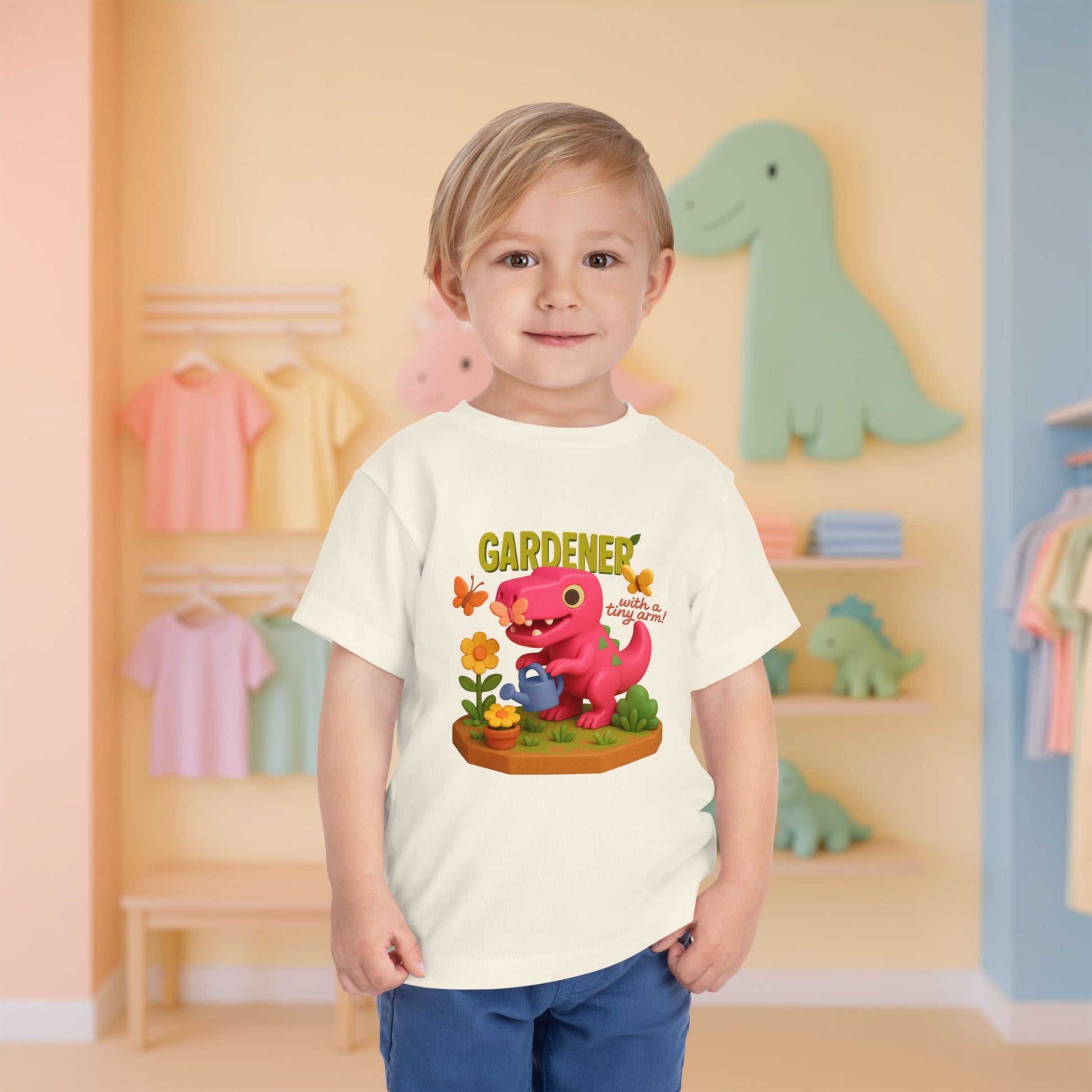 Gardener with a Tiny Arm! Tyra the T-Rex | Toddler Dinosaur Tee