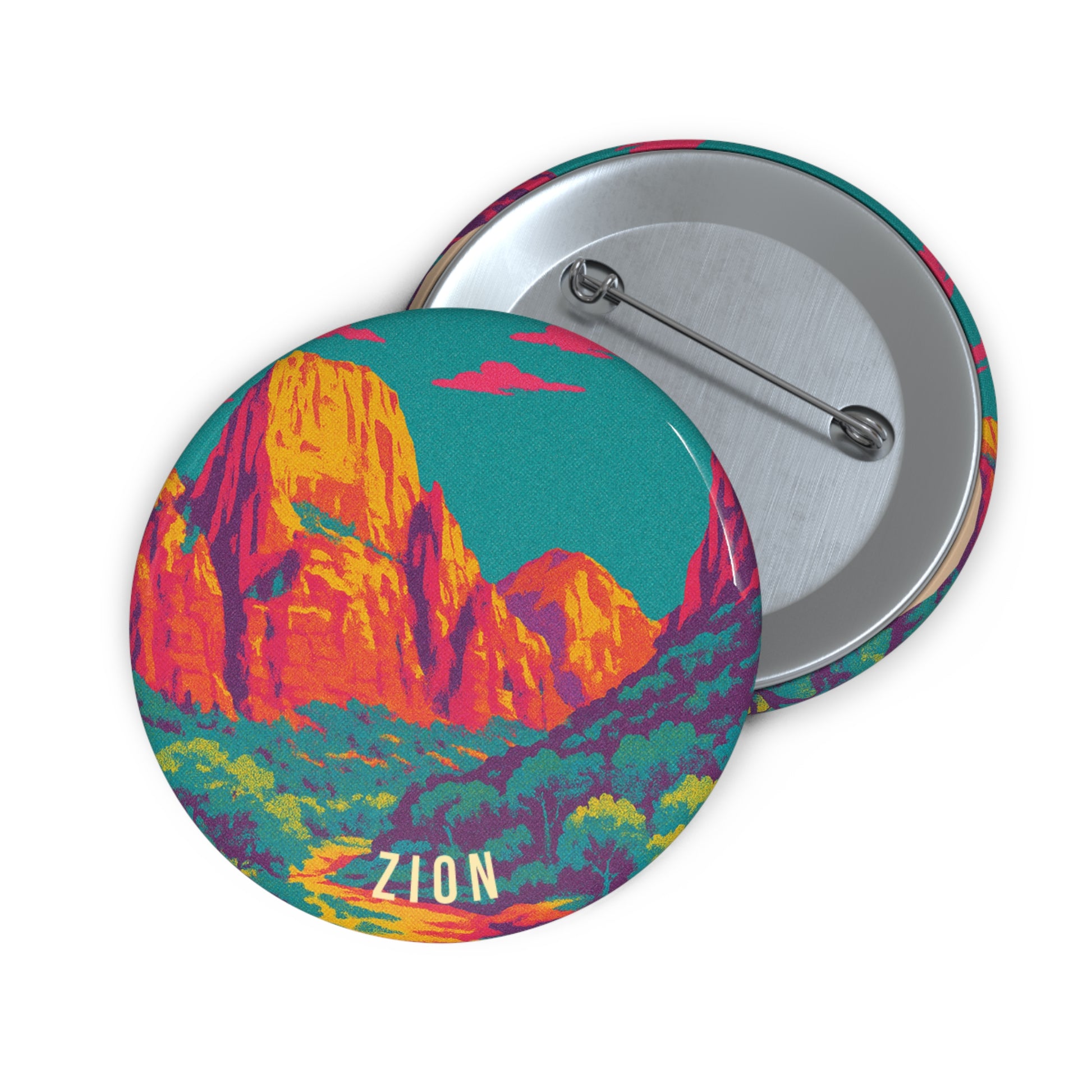 Zion Ntl Park Pin Button: VINTAGEGRAPH Collection