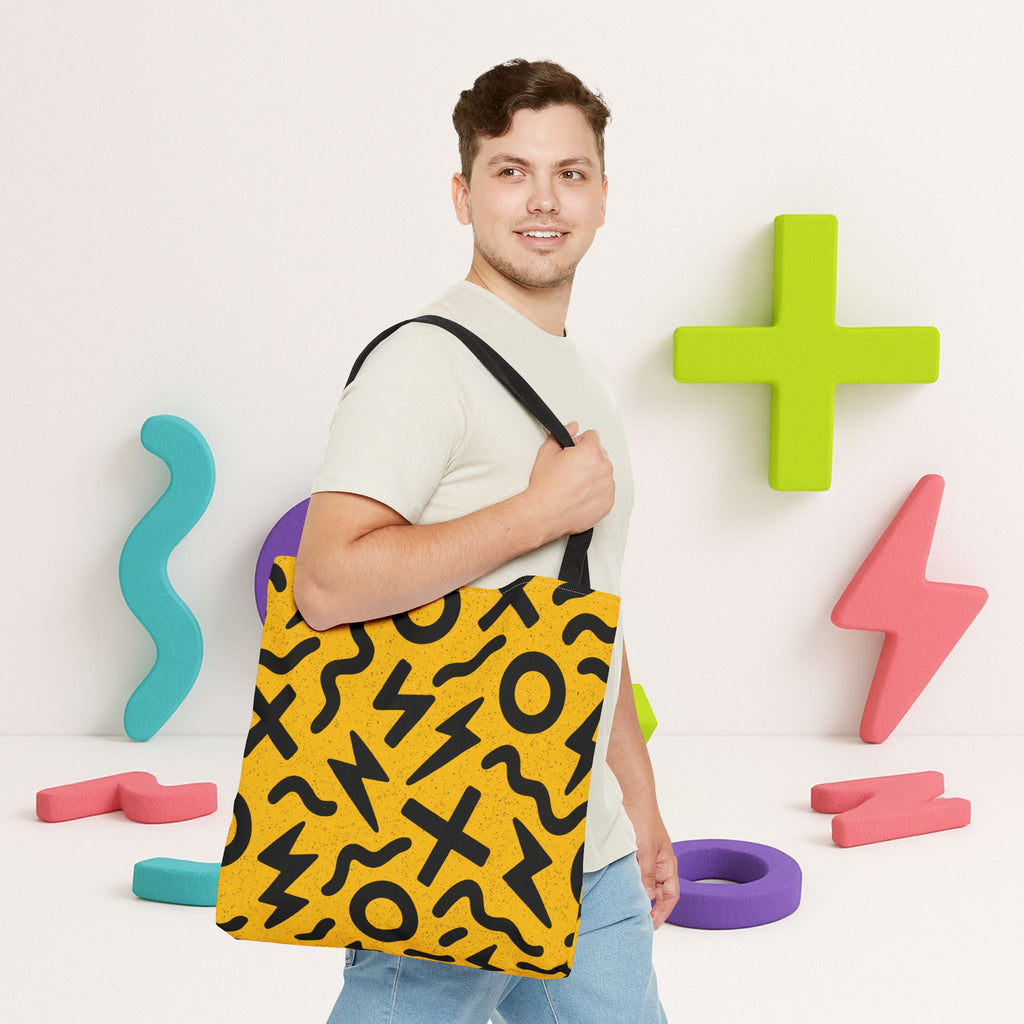 Kyndlings Canvas Tote Bag : 90s Pop Art Pattern, Reusable, Artist-Designed | The Kyndlings™ Add-On Gift or Everyday Carry