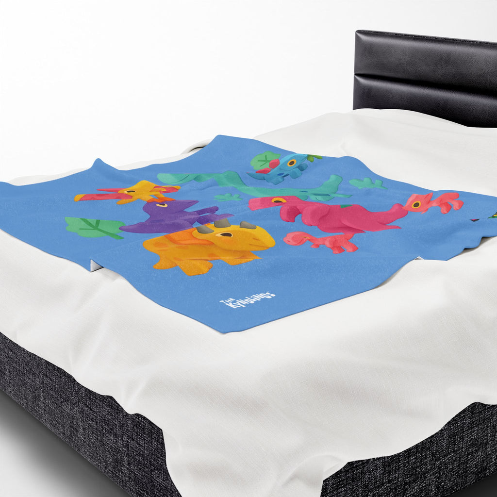 DYNOSAWR Velveteen Plush Blanket – 3 Sizes and Colors