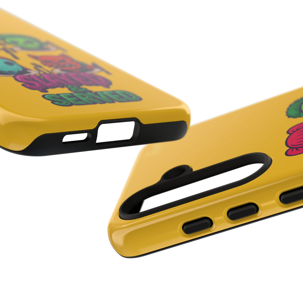 Slayed & Served Phone Case - Creepy Cute Masked Kids Neon Kawaii Horror Cover for iPhone and Samsung
