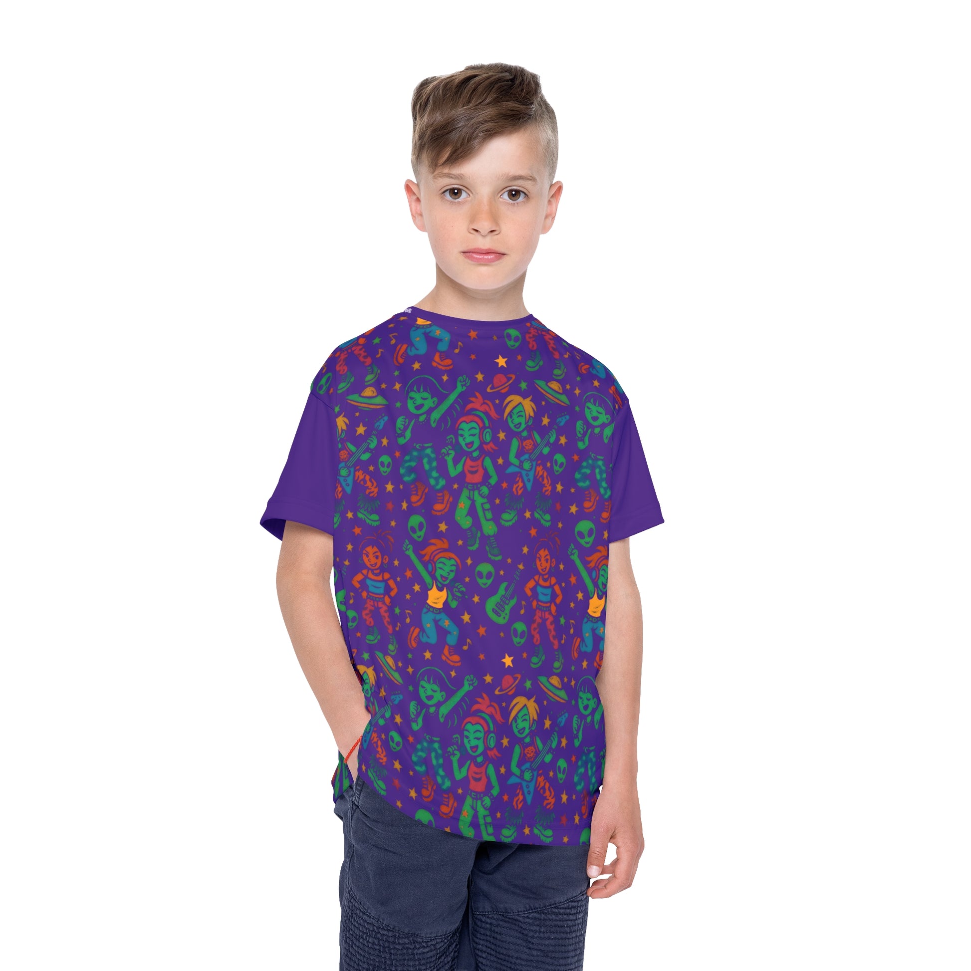 Kid's Pattern Sports Jersey ALIEN KARAOKE - Kreepy Kyds