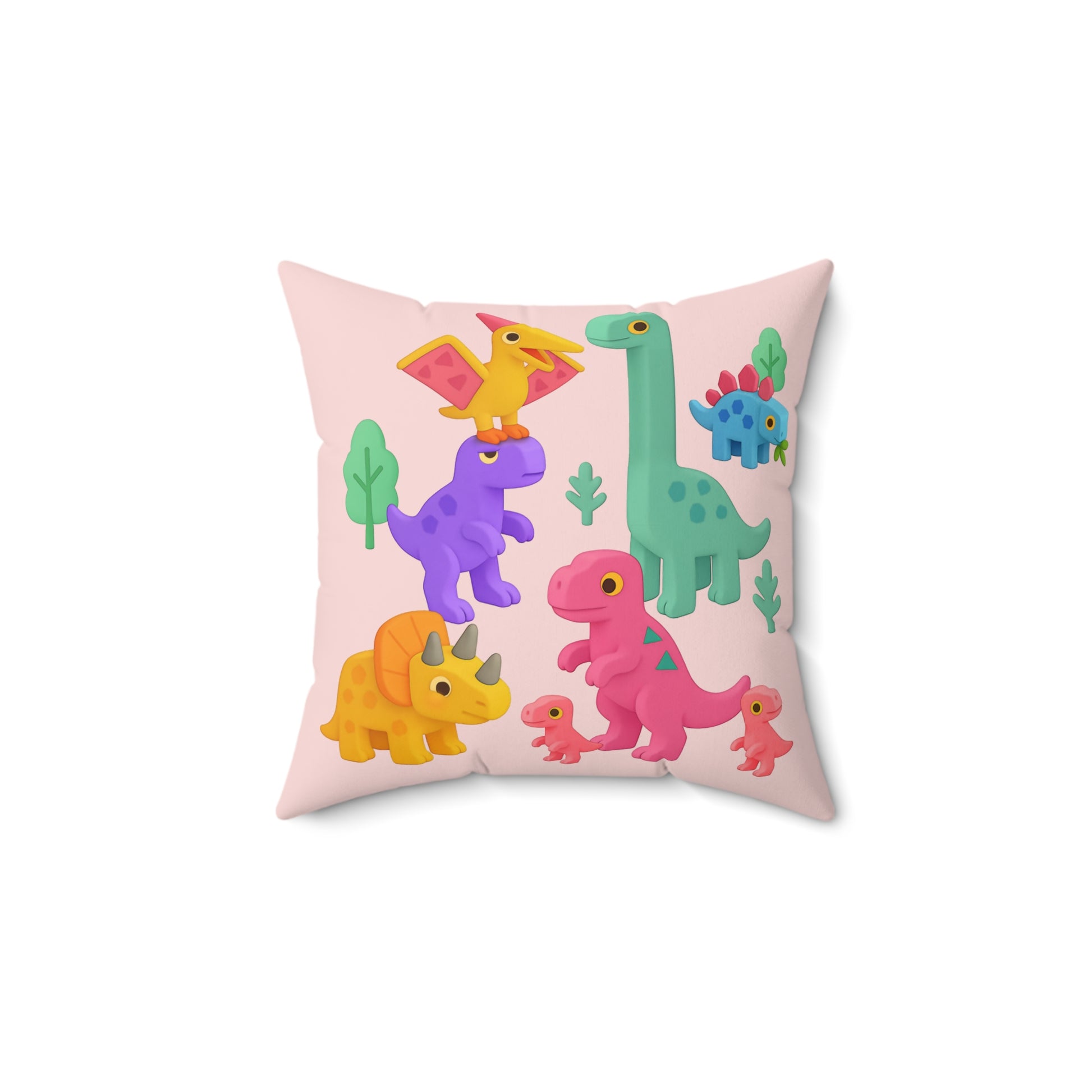 Dinosaur Square Pillow - I LOVE MY HERD