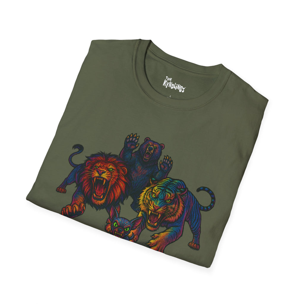 Lions Tigers Bears & HUAA!? T-Shirt : Vibrant Animal Graphic Tee | Unisex Wildlife Shirt | Gift for Art and Nature Lovers, Chihuahua Lover
