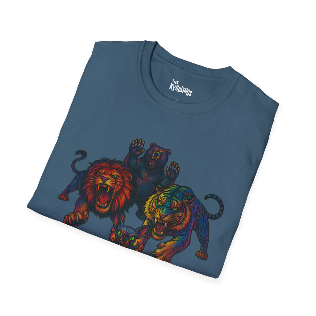 Lions Tigers Bears & HUAA!? T-Shirt : Vibrant Animal Graphic Tee | Unisex Wildlife Shirt | Gift for Art and Nature Lovers, Chihuahua Lover