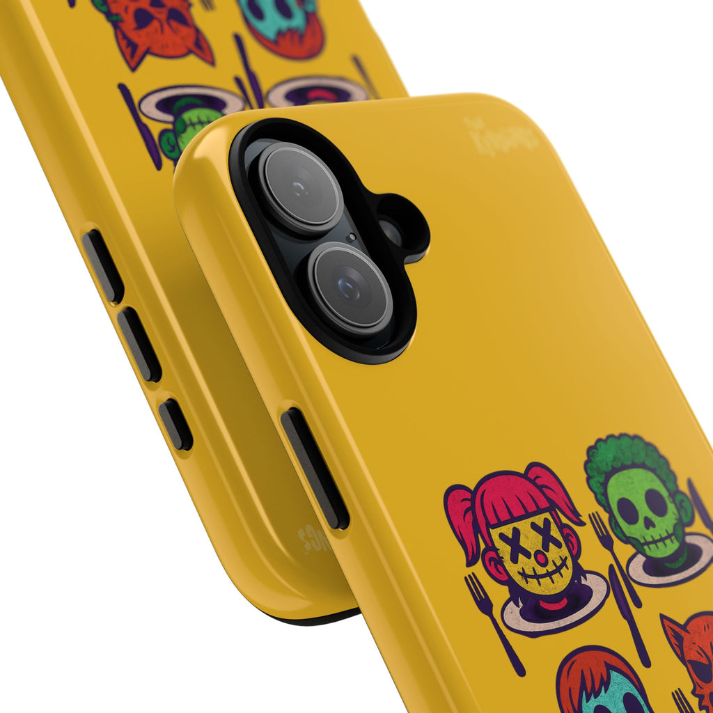 Slayed & Served Phone Case - Creepy Cute Masked Kids Neon Kawaii Horror Cover for iPhone and Samsung