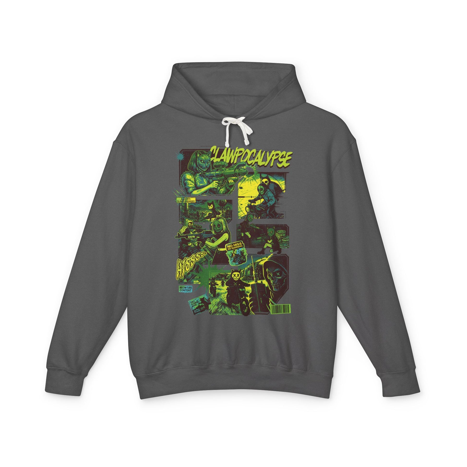 CAT-ACLYSM Hoodie - Comic Zine Style Retro Graphic Unisex Lightweight Hooded Sweatshirt
