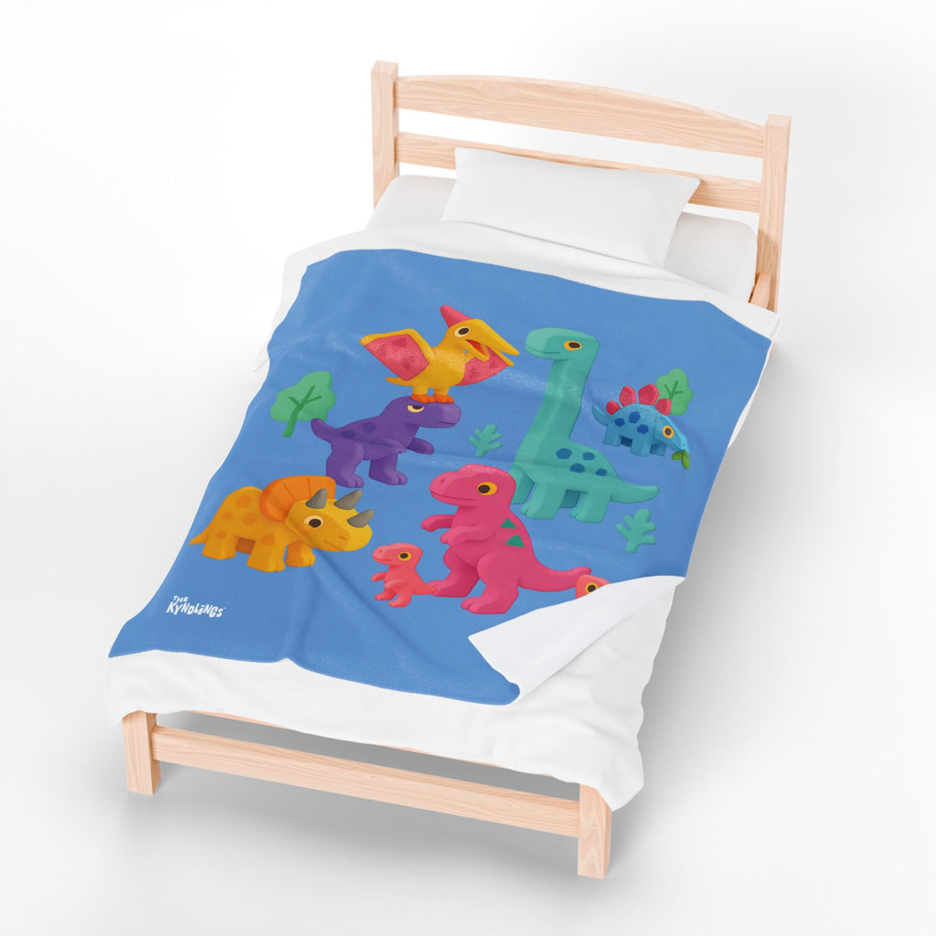 DYNOSAWR Velveteen Plush Blanket – 3 Sizes and Colors
