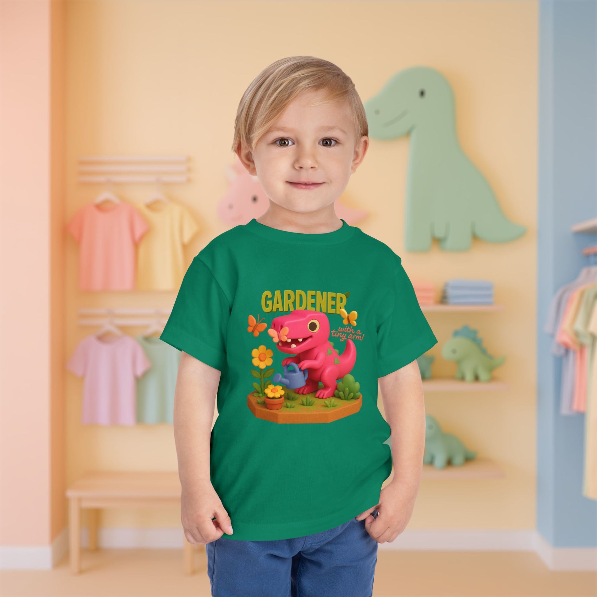 Gardener with a Tiny Arm! Tyra the T-Rex | Toddler Dinosaur Tee