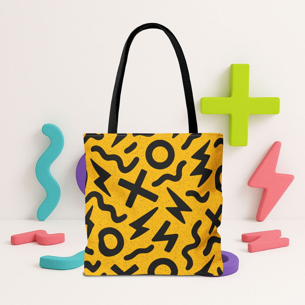 Kyndlings Canvas Tote Bag : 90s Pop Art Pattern, Reusable, Artist-Designed | The Kyndlings™ Add-On Gift or Everyday Carry