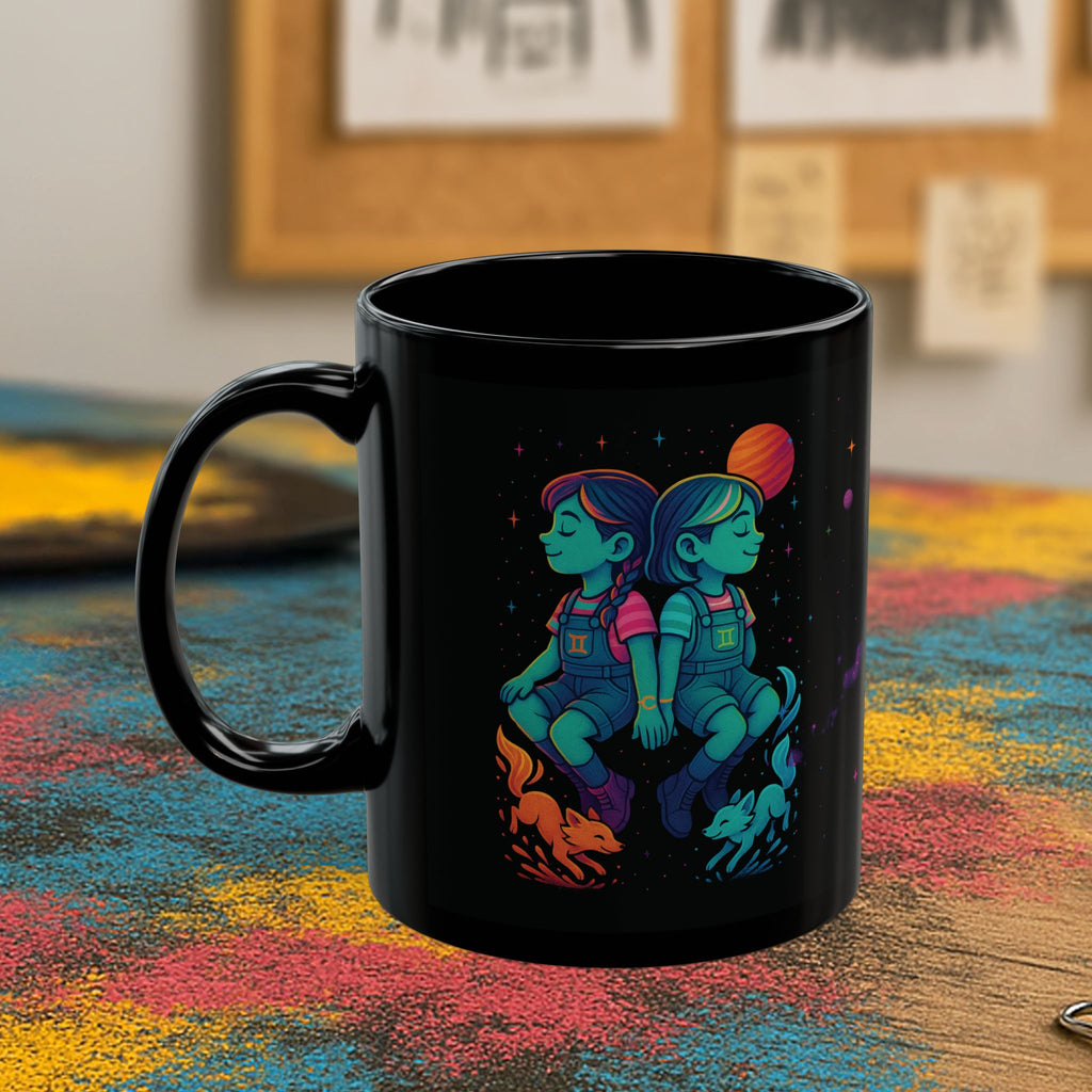 Cosmic Black Mug: Gemini