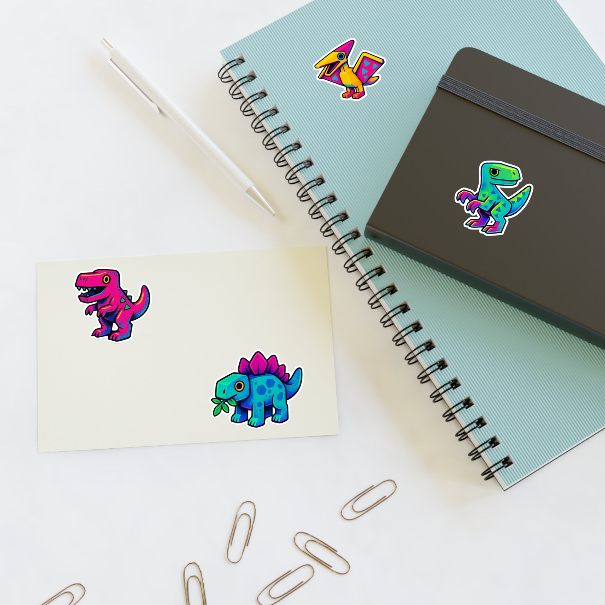 Vibrant Dinosaur Sticker Sheets - Fun Decor for Kids, Party Favors, Scrapbooking, Personalized Gifts, Creative Projects