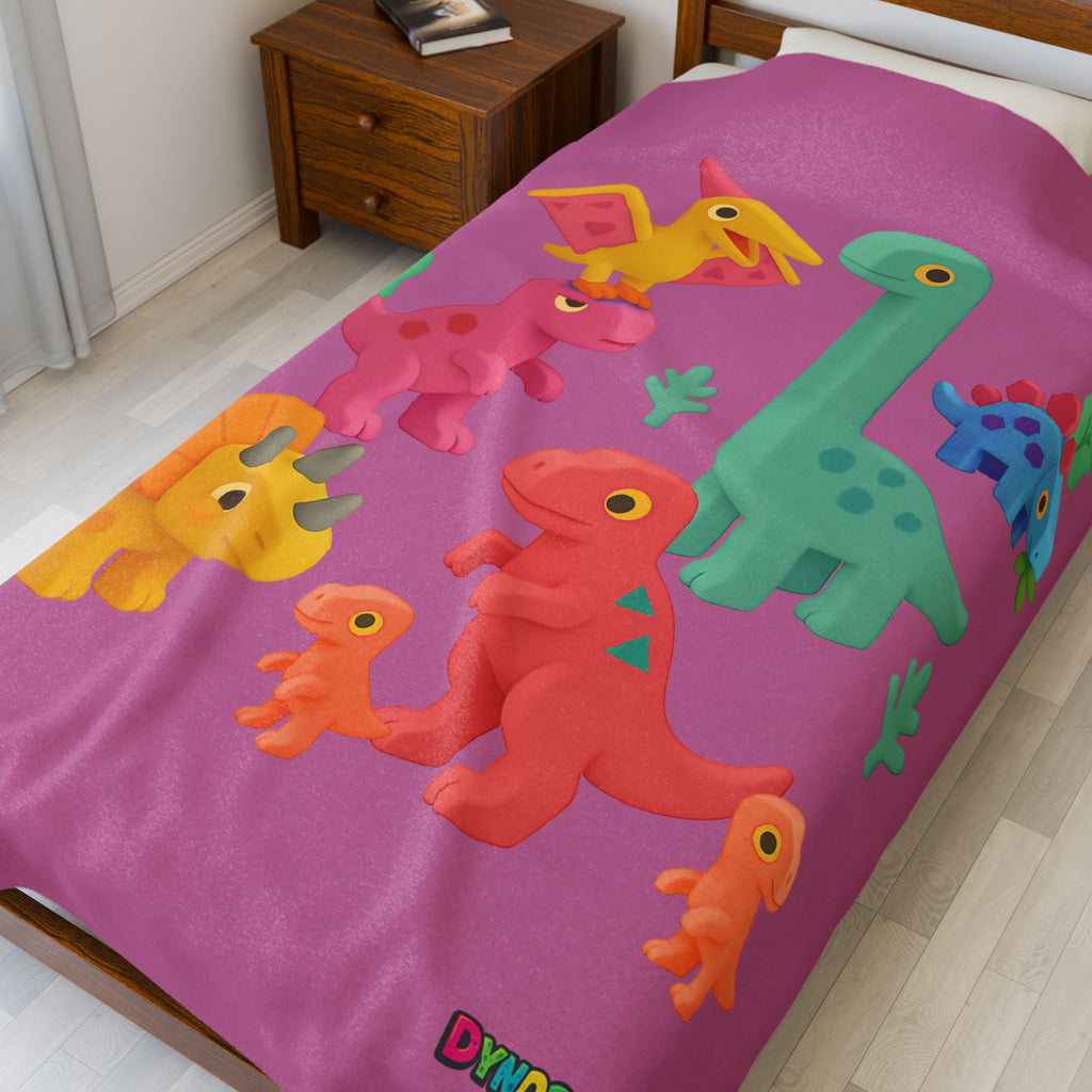 DYNOSAWR Velveteen Plush Blanket – 3 Sizes and Colors