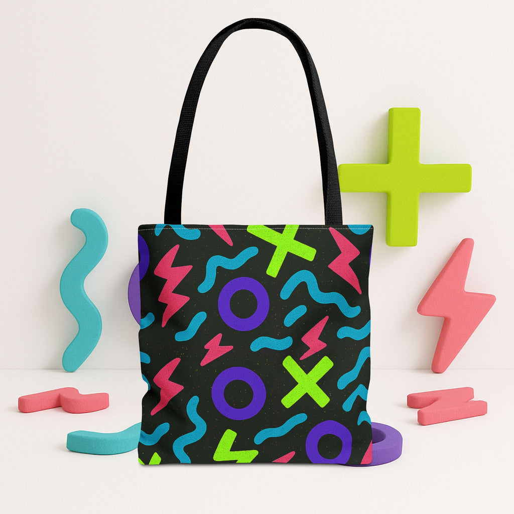 Kyndlings Canvas Tote Bag : 90s Pop Art Pattern, Reusable, Artist-Designed | The Kyndlings™ Add-On Gift or Everyday Carry