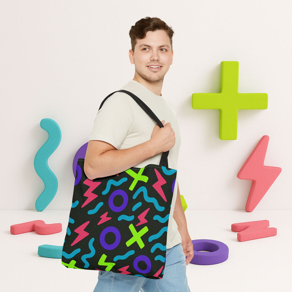 Kyndlings Canvas Tote Bag : 90s Pop Art Pattern, Reusable, Artist-Designed | The Kyndlings™ Add-On Gift or Everyday Carry