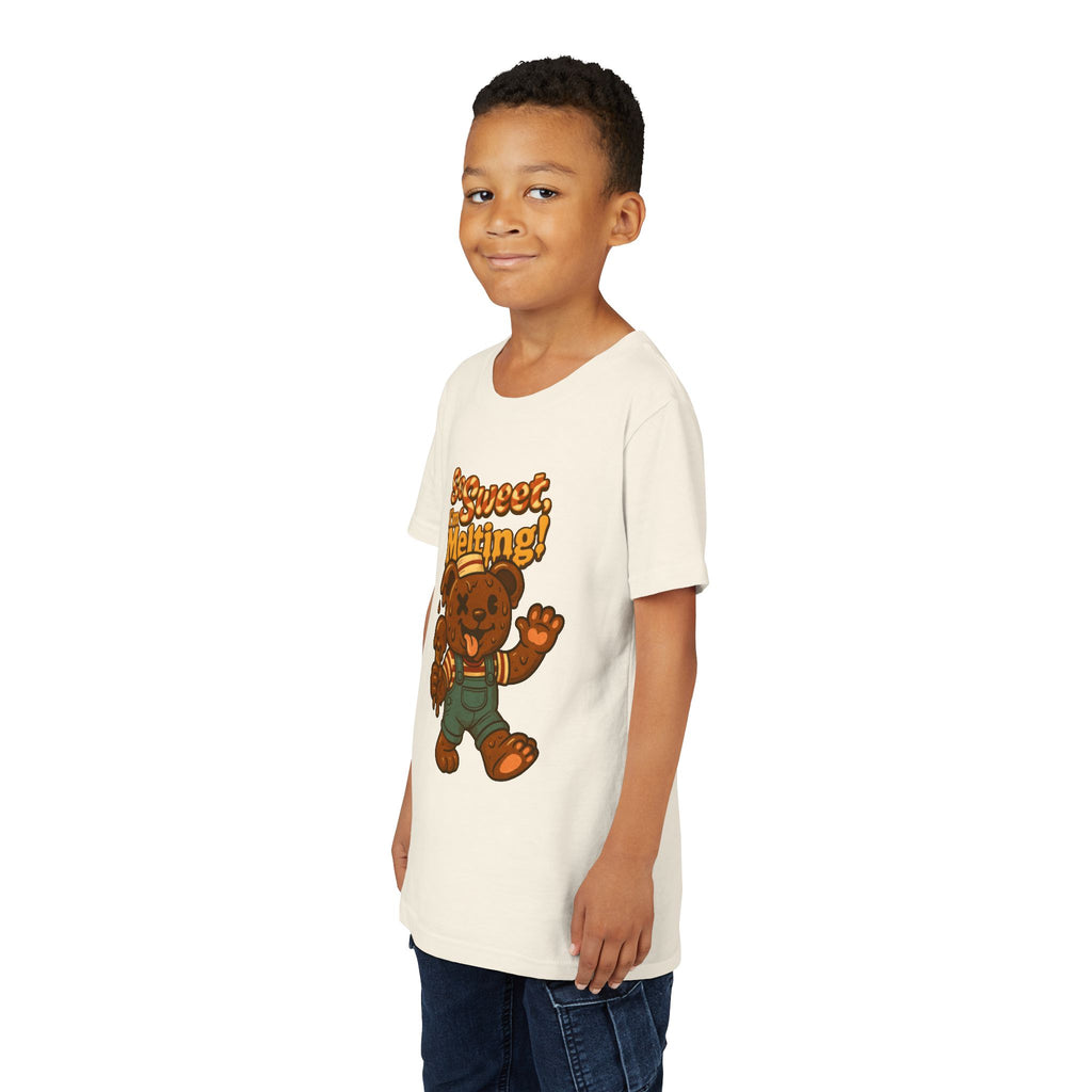Sweet Melting Bear Youth Tee - Cute Kids T-Shirt, Adorable Gift, Summer Vibes, Ice Cream Theme, Birthday Outfit