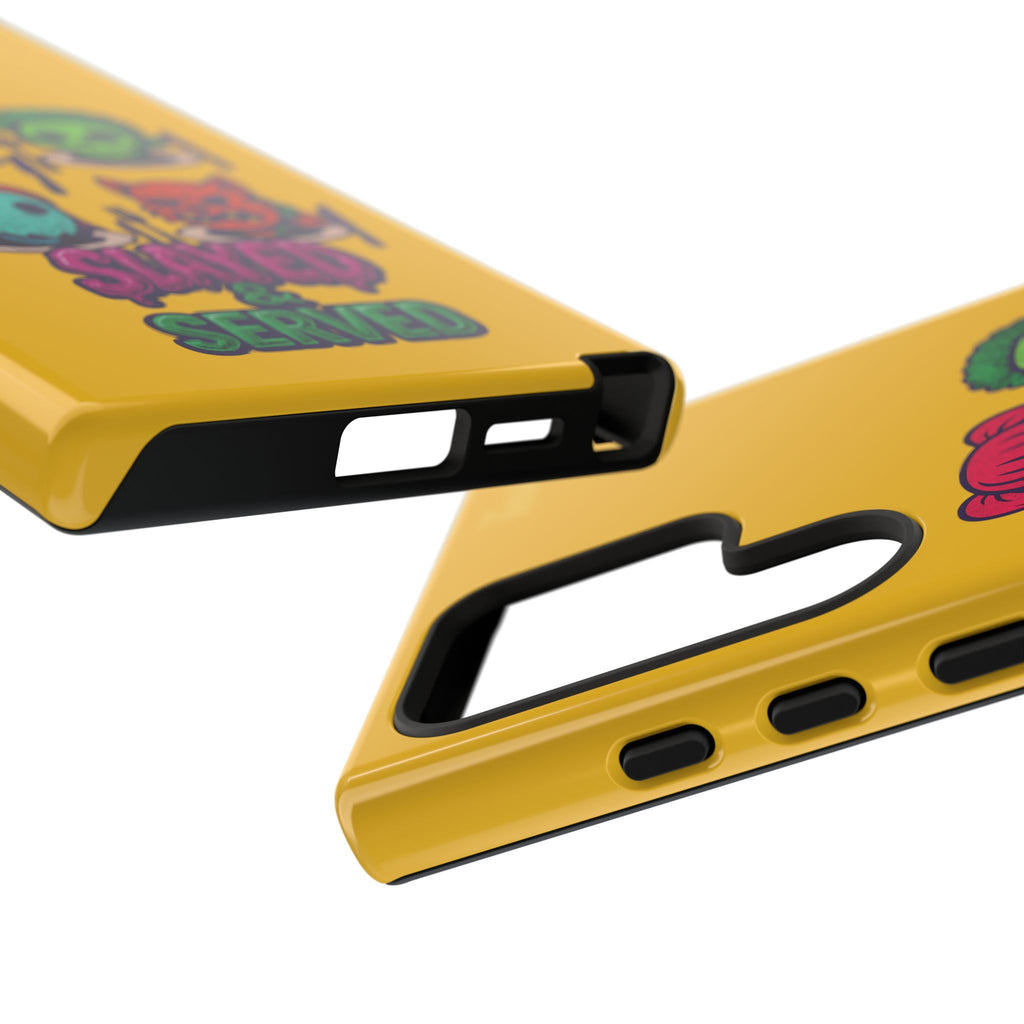 Slayed & Served Phone Case - Creepy Cute Masked Kids Neon Kawaii Horror Cover for iPhone and Samsung