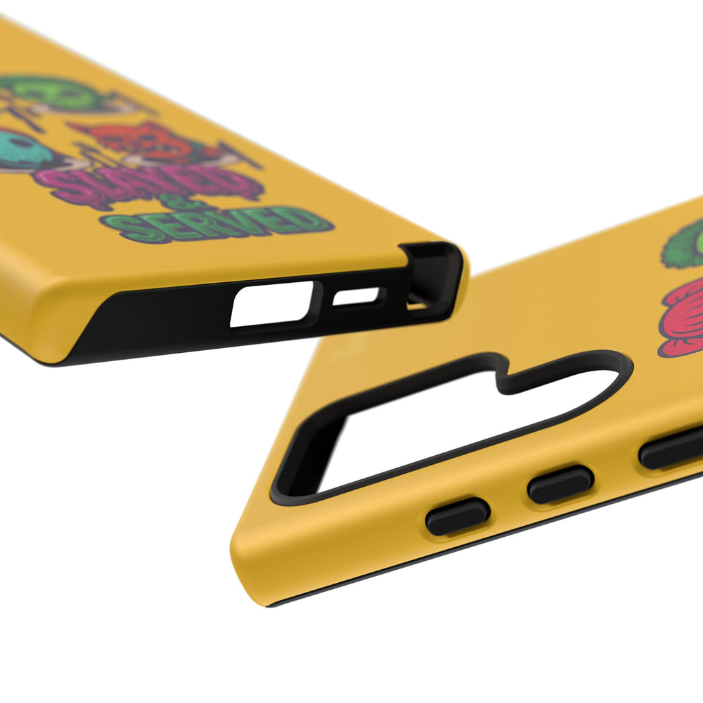 Slayed & Served Phone Case - Creepy Cute Masked Kids Neon Kawaii Horror Cover for iPhone and Samsung