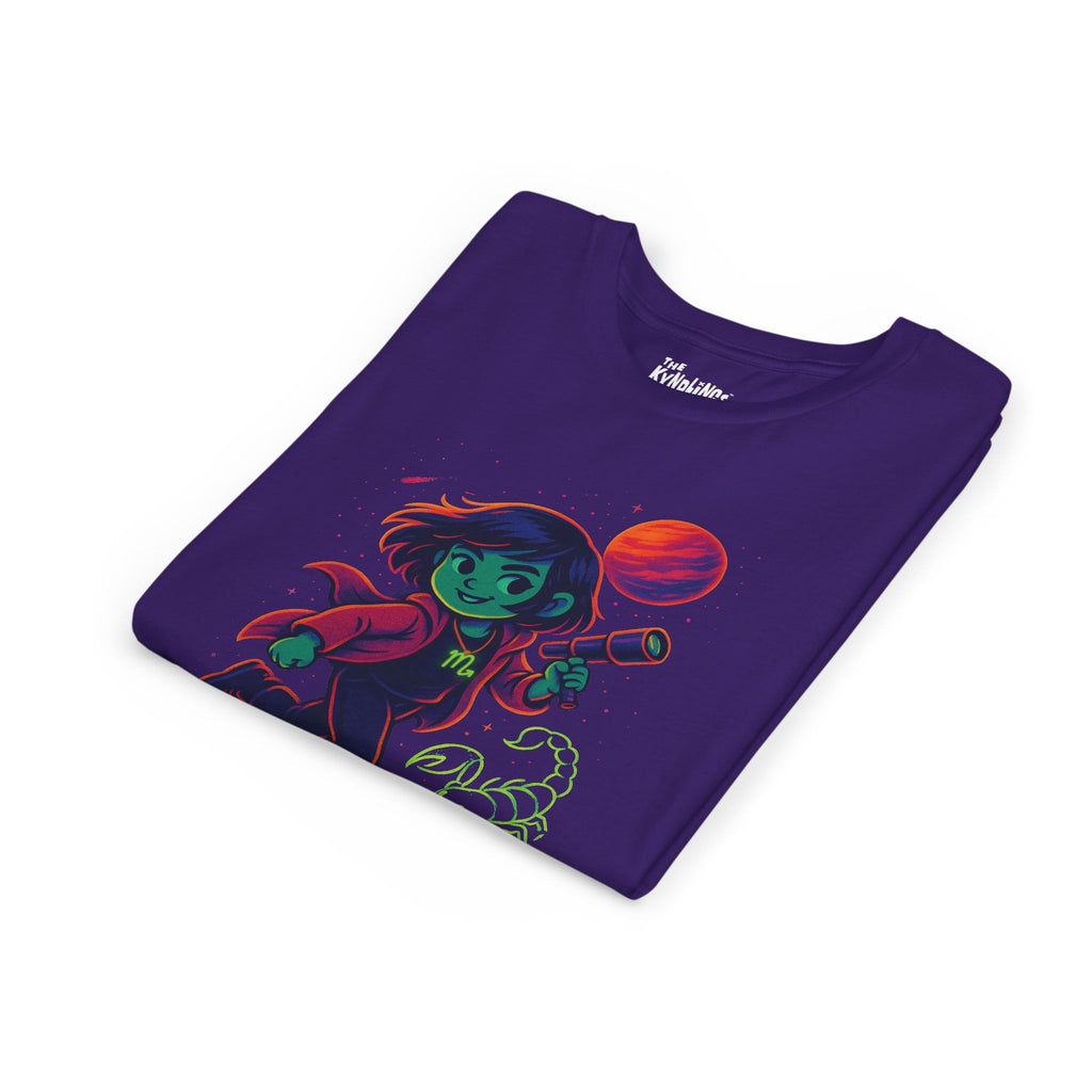 Scorpio Zodiac Girl Youth T-Shirt | Astrology Gift for Kids | Cute Zodiac Sign Tee