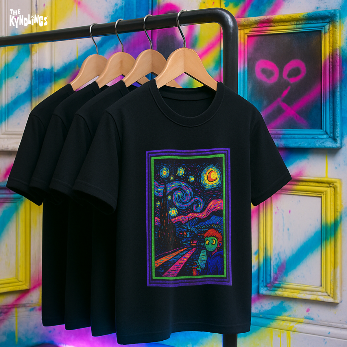 Starry Artist : Van Gogh Oversized Graphic Tee, Bold Unisex Streetwear Shirt