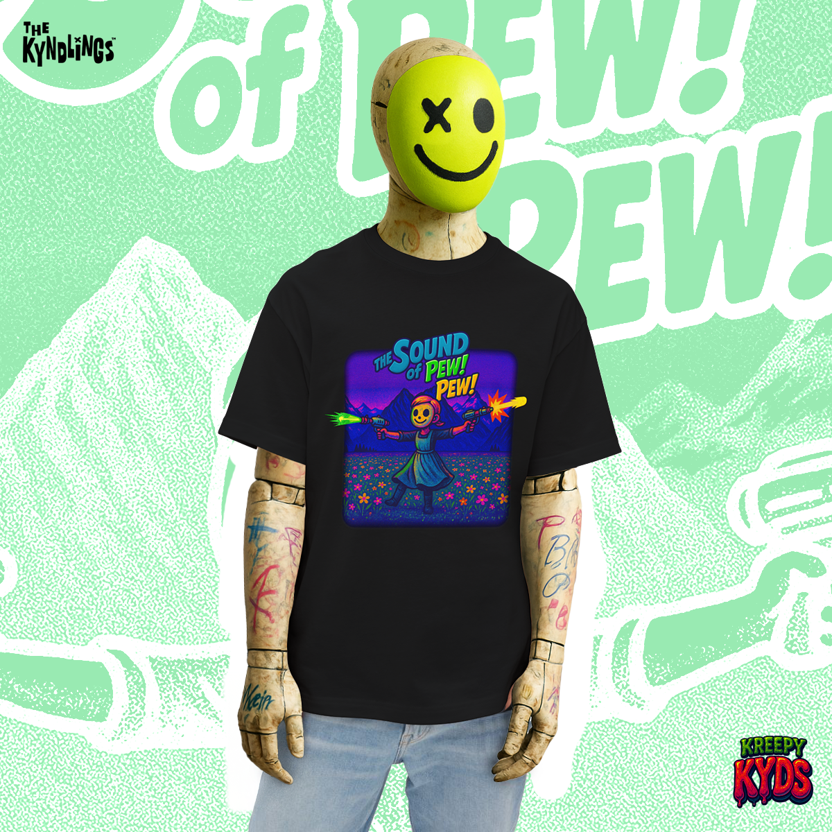 The Sound of Pew Pew : Oversized Graphic Tee