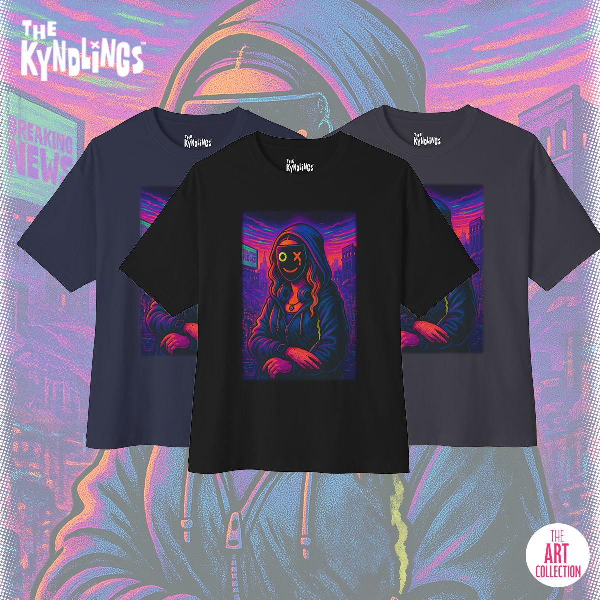 LISA : Monalisa Unisex Oversized Graphic Tee, Double-Sided Satirical Art Shirt