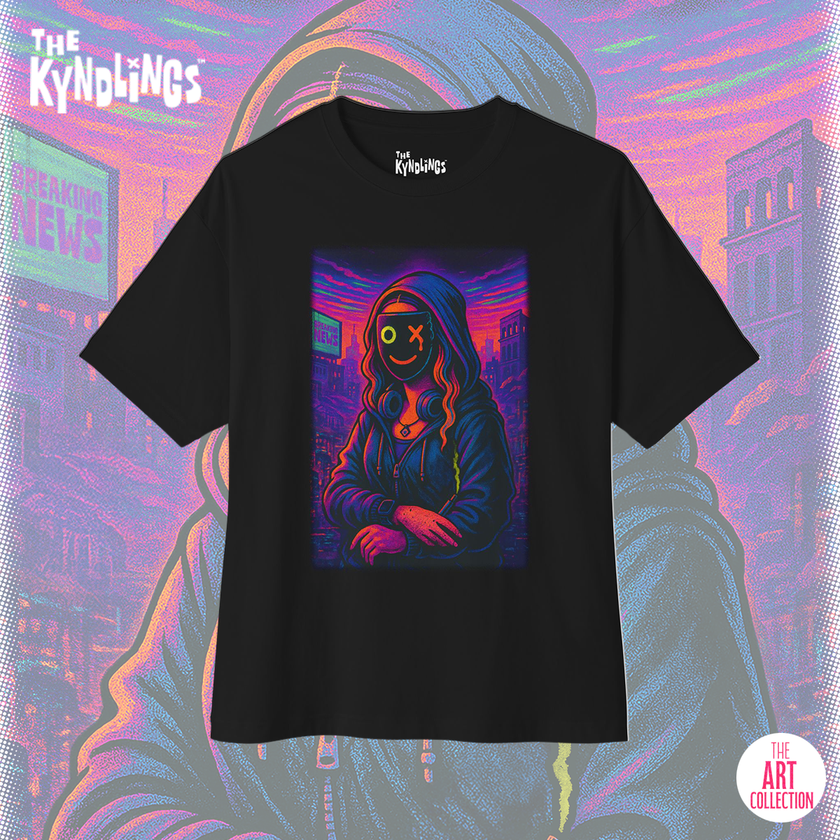LISA : Monalisa Unisex Oversized Graphic Tee, Double-Sided Satirical Art Shirt