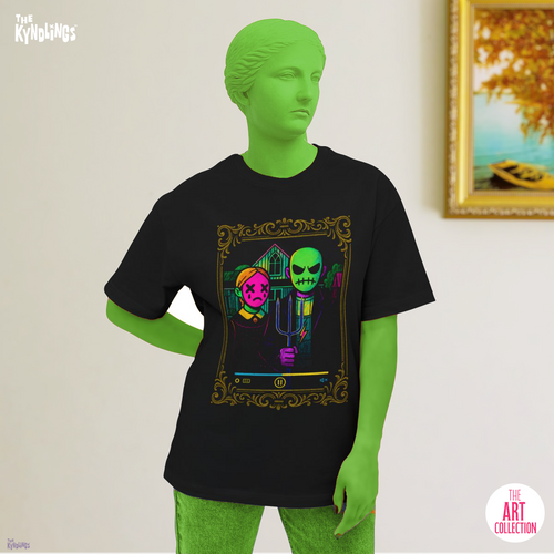 American Gothic Revival : Bold Unisex Oversized Graphic Tee