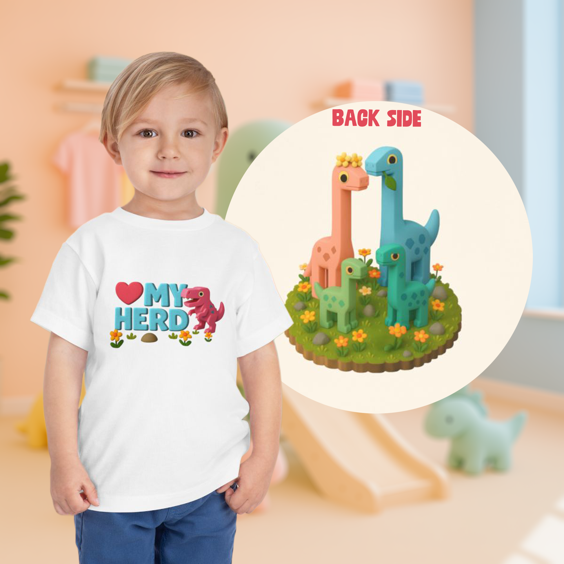 LOVE My Herd - Double-sided Toddler Dinosaur Tee
