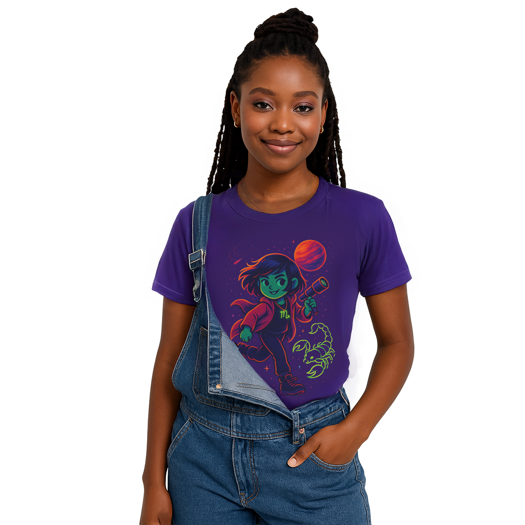 Scorpio Zodiac Girl Youth T-Shirt | Astrology Gift for Kids | Cute Zodiac Sign Tee