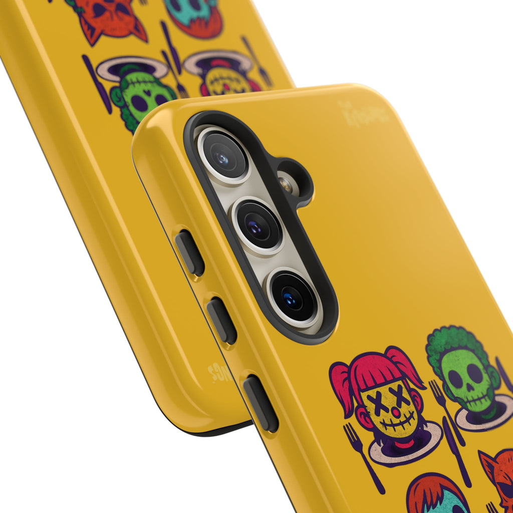 Slayed & Served Phone Case - Creepy Cute Masked Kids Neon Kawaii Horror Cover for iPhone and Samsung
