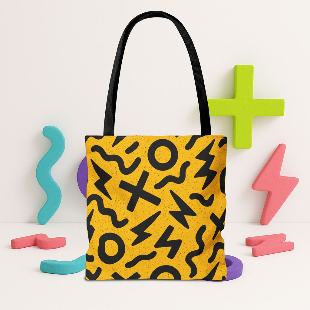Kyndlings Canvas Tote Bag : 90s Pop Art Pattern, Reusable, Artist-Designed | The Kyndlings™ Add-On Gift or Everyday Carry