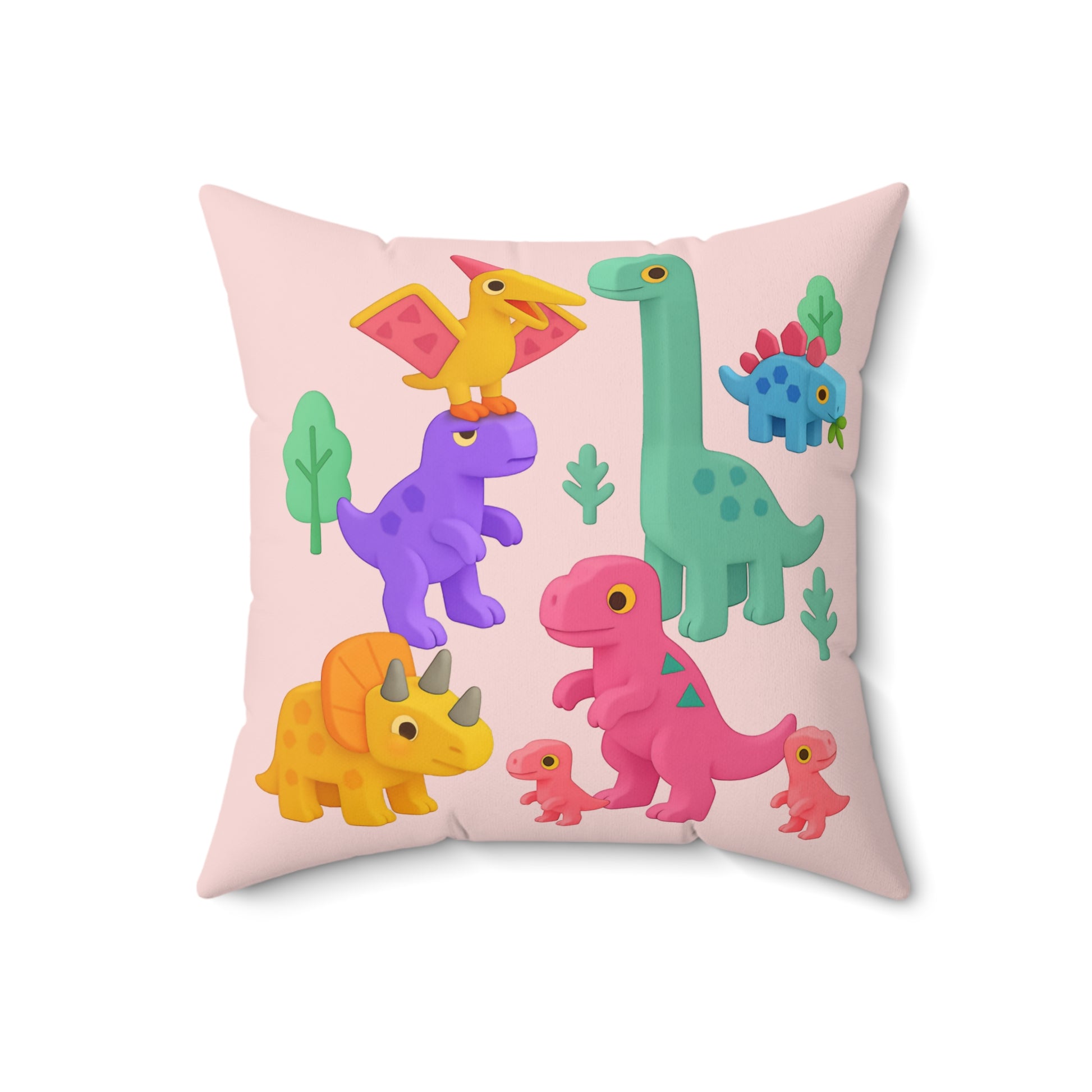 Dinosaur Square Pillow - I LOVE MY HERD