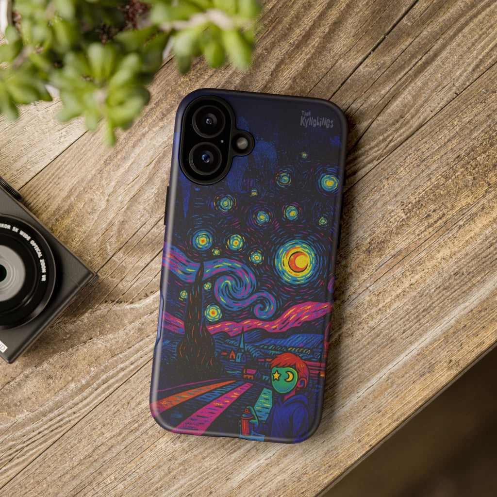 Starry Artist Phone Case | Van Gogh-Inspired Masked Art | Bold Indie Aesthetic Cover for iPhone & Samsung