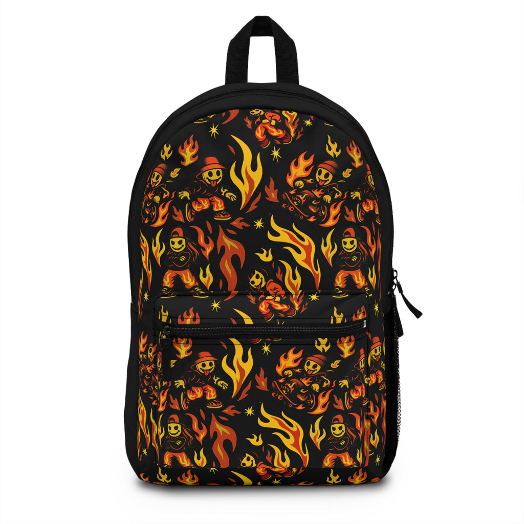 Flame Pattern Backpack - Kreepy Kyds