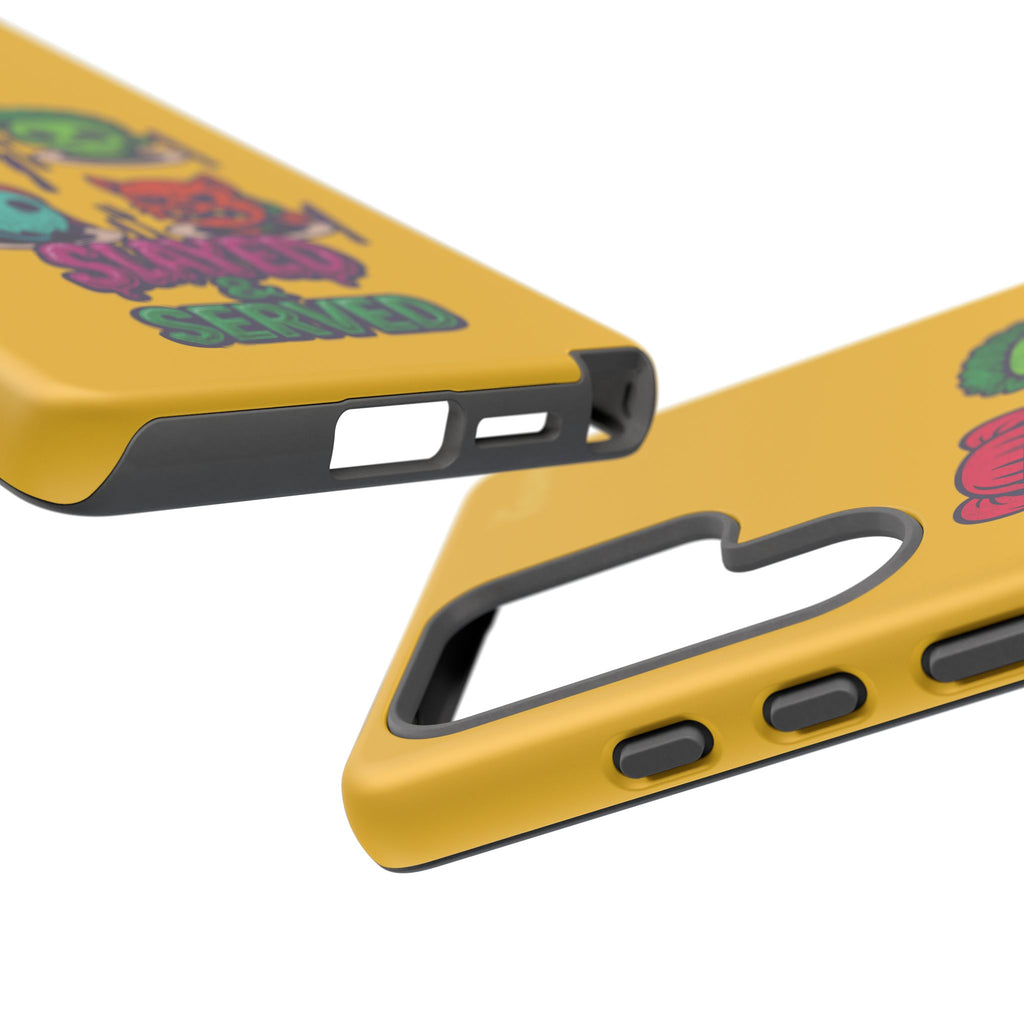 Slayed & Served Phone Case - Creepy Cute Masked Kids Neon Kawaii Horror Cover for iPhone and Samsung