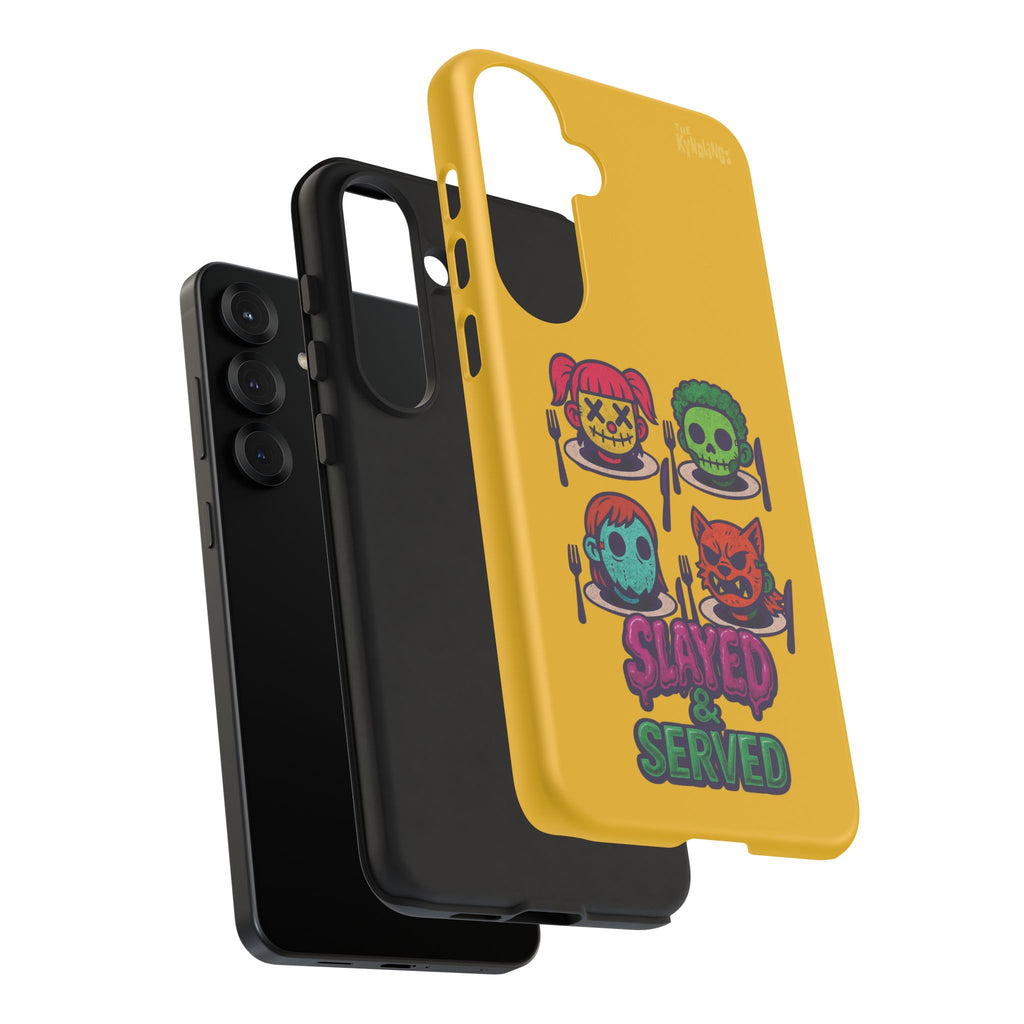 Slayed & Served Phone Case - Creepy Cute Masked Kids Neon Kawaii Horror Cover for iPhone and Samsung