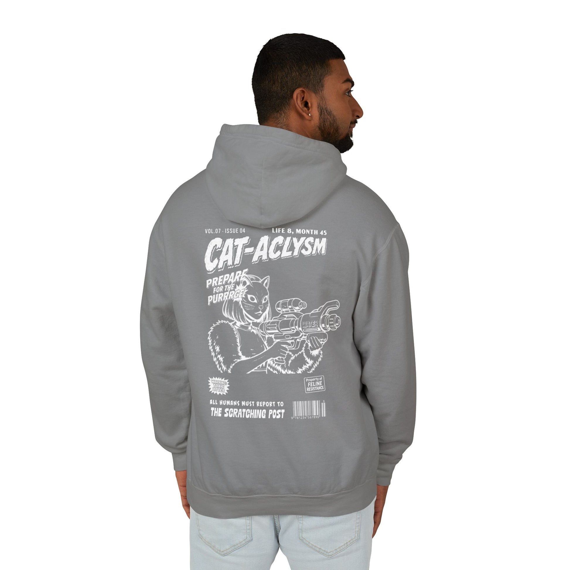 CAT-ACLYSM Hoodie - Comic Zine Style Retro Graphic Unisex Lightweight Hooded Sweatshirt